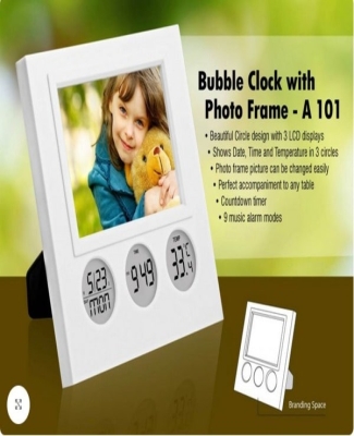 Bubble Clock with Photo Frame