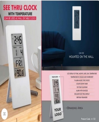 See Thru clock with temperature | Can be used as wall or table clock