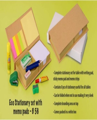 Eco stationery set with memo pads