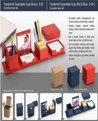 Transformer expandable cube: complete desk set