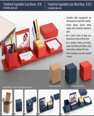 Transformer expandable cube: complete desk set