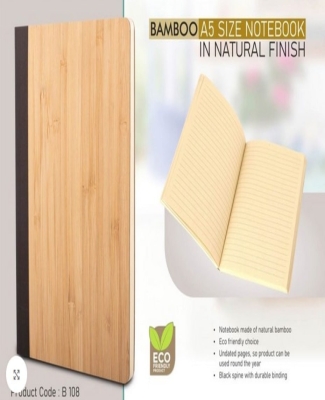 Bamboo A5 size notebook in natural finish | Undated pages