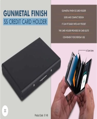 Gunmetal finish SS Credit card holder | 6 Card slots