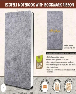 EcoFelt Notebook with bookmark ribbon