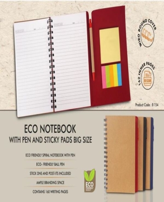 A5 Size notebook with Sticky notes and Eco pen