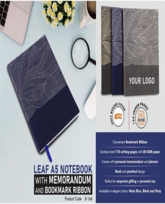 Leaf A5 Notebook with Memorandum and Bookmark Ribbon