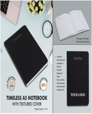 Timeless A5 notebook with textured cover | 192 pages with Graph, Dots & Tear off Sheets