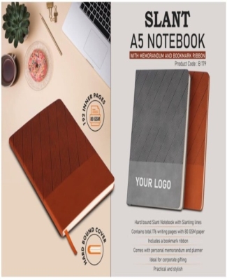 Slant A5 Notebook with Memorandum and Bookmark Ribbon