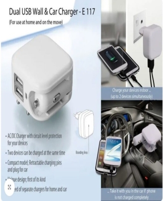 Wall and car charger- Dual USB