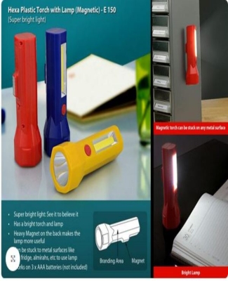 Hexa plastic torch with lamp (magnetic)