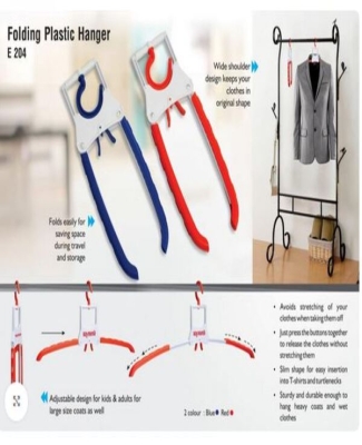 Folding Plastic hanger | Extendable arms for bigger clothes | Collapsible design