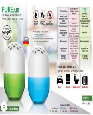 Pure Air: Gel based air freshener for Home, Office and Car | Capsule shape | Net 100 grams 