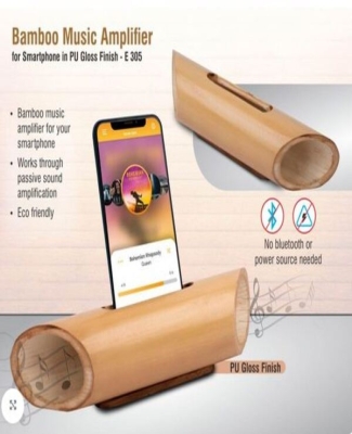 Bamboo Music Amplifier for Smartphones in PU gloss finish | Universal Design