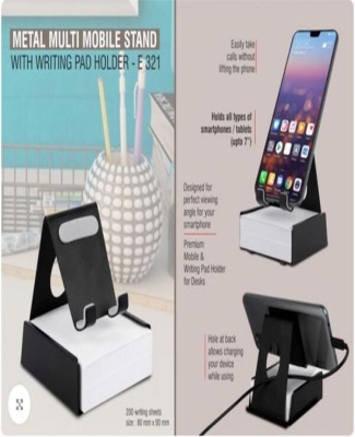 Metal mobile stand with Writing pad holder | 200 writing sheets included