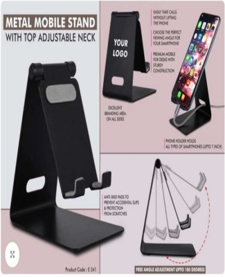 Metal mobile stand with top adjustable neck | Oval cable slot