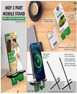 MDF 2 part Mobile stand with complete branding | Double angle adjustment