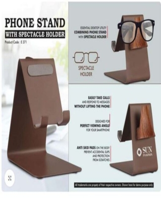 Metal Phone stand with Spectacle holder | Perfect for glasses & goggles