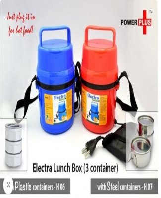 Power Plus Electra Lunch Box Plastic- 3 Container