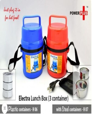 Power Plus Electra Lunch Box Steel | 3 Container