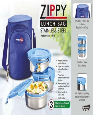 Zippy Lunch box bag- 3 containers (steel)