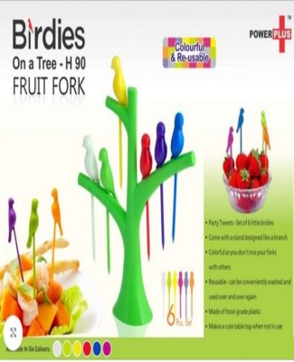 Birdies on a tree fruit fork set