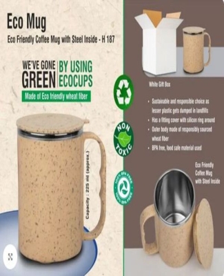 EcoMug: Eco Friendly Coffee mug with steel inside | Made with Wheat fiber