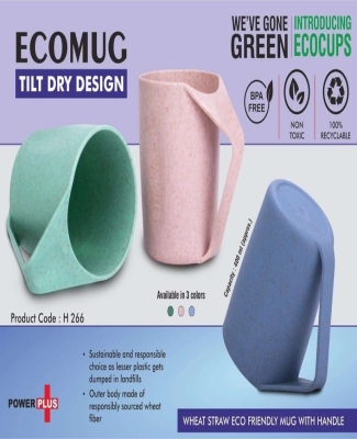 EcoMug : Wheat Straw Eco Friendly Mug with Handle | Tilt Dry Design