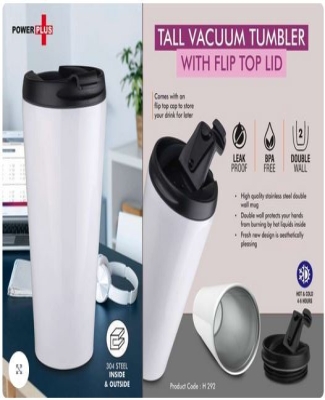 Tall Vacuum steel mug with Flip top lid | Capacity 500ml approx | Keeps hot upto 6 hours