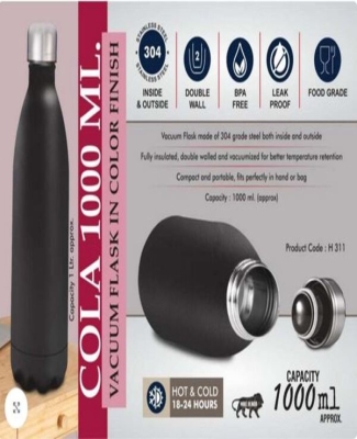 Cola 1000 ml Vacuum flask in Color Finish | 304 steel inside & outside | 18 hours hot/cold