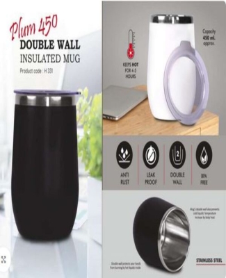 Plum 450: Double wall Insulated Mug | Keeps hot for 4-5 hours | Capacity 450ml Approx