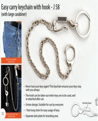 Easy carry keychain with hook