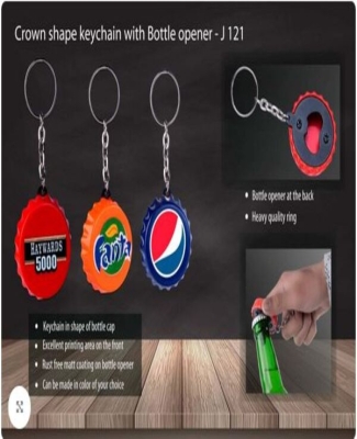 Crown shape keychain with Bottle opener