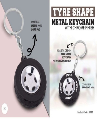 Tyre Shape Keychain with Chrome finish