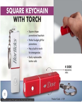 Square Keychain with torch