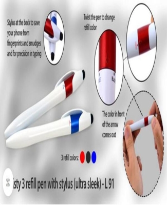 Twisty 3 refill pen with stylus (ultra sleek)