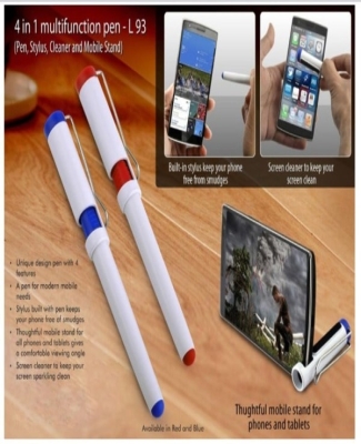 4 in 1 multifunction pen (Pen, Stylus, Cleaner and Mobile Stand)