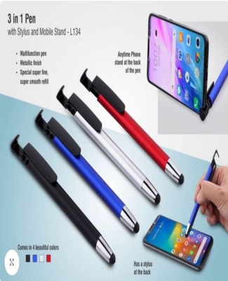 3 in 1 Pen with stylus and mobile stand