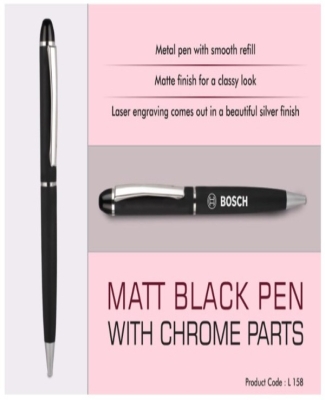 Matt Black Metal Pen with Chrome Parts