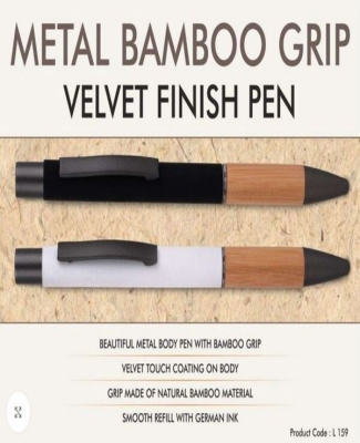 Metal Bamboo Grip Velvet finish pen