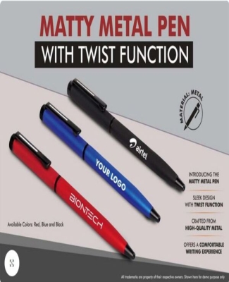 Matty Metal Pen with twist function