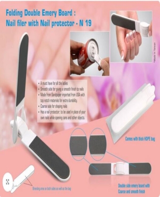 Folding Double Emery Board : Nail filer with Nail protector