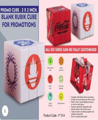 Promo cube: 2 x 2 inch Blank Rubik Cube for promotions