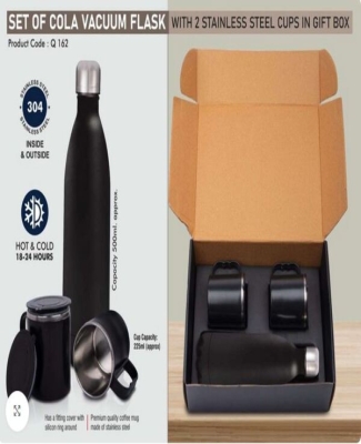 Set of Cola Vacuum Flask with 2 Stainless steel cups in Gift box