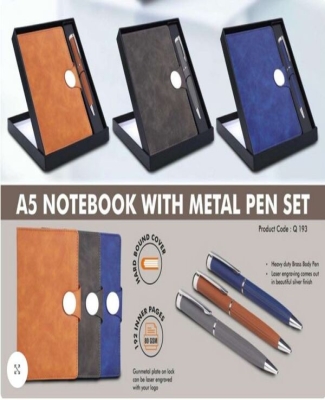 2 in 1 Set: Magnetic Flap notebook with Metal Pen in Gift Box