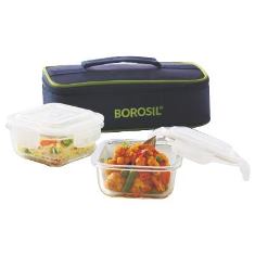 BASICS GLASS LUNCH BOX (SQUARE - SET OF 2) - HORIZONTAL