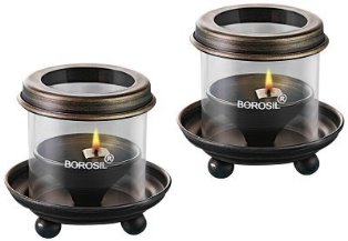 SET OF 2 DECORATIVE HURRICANE DIYA LIGHTS