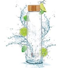 H2O WOODY BOROSILICATE BOTTLE 600ml - ASSORTED