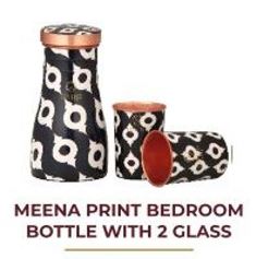 MEENA PRINT BEDROOM BOTTLE WITH 2 GLASS