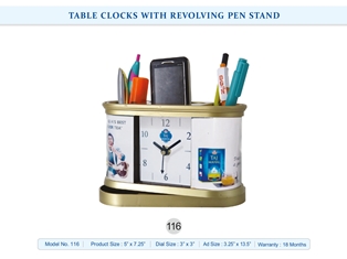 TABLE CLOCKS WITH REVOLVING PEN STAND  Taj Mahal