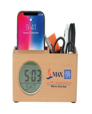 Wooden Multipurpose Table Top with Digital Clock- Max Model No. 131